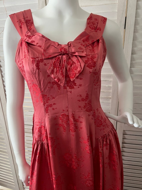 1950’s Duchess satin brocade evening gown vintage dre… - Gem