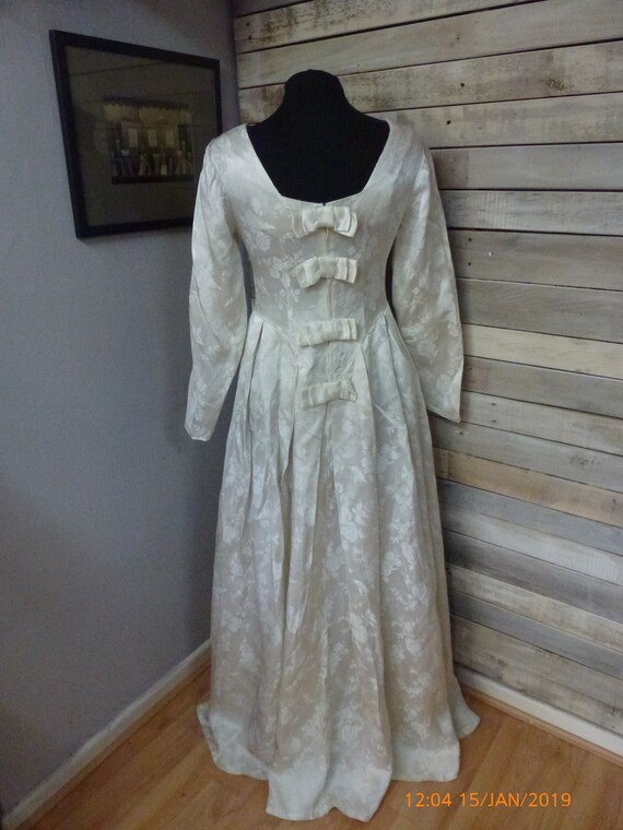1950s Brocade Wedding Dress Cream Regency Style Size Uk 10 Etsy
