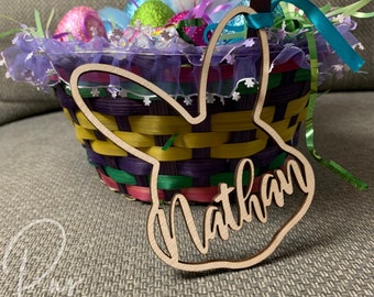 Laser Cut Bunny Face Easter Basket Tag | Personalized Easter Basket Tags | Bunny Easter Tags | Personalized Rabbit | Place Cards | Gift Tags