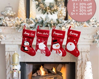 Red Personalized Christmas Stockings | Custom