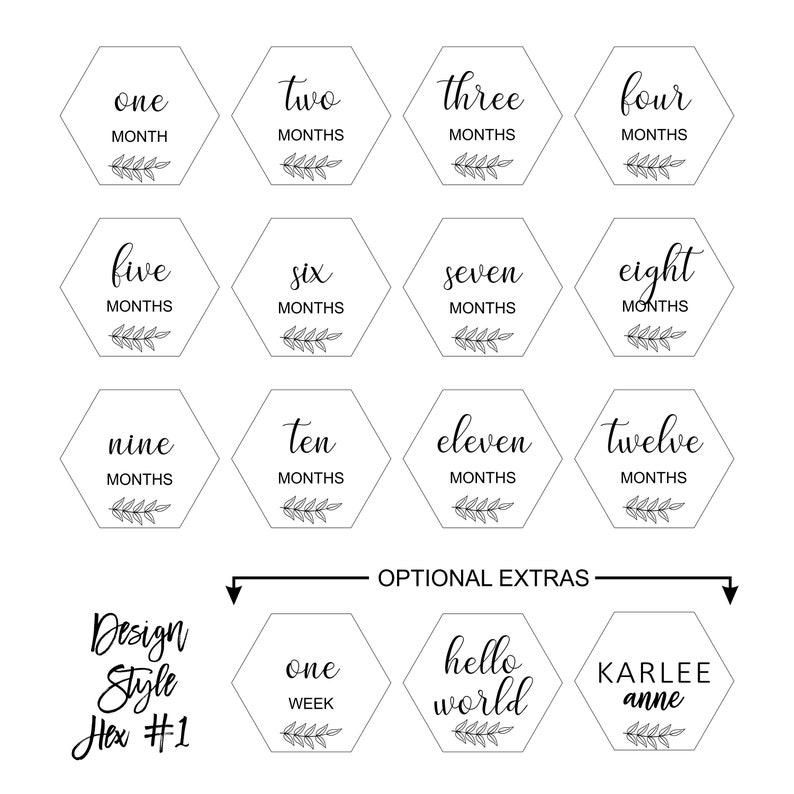 Baby Shower Gift Laser Engraved Baby Milestone Cards Hexagon Discs Baby Milestone Photos