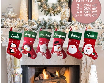 Red & Green Personalized Christmas Stockings | Custom
