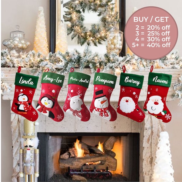 Red & Green Personalized Christmas Stockings | Custom