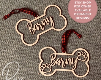 Dog Bone Ornament Laser cut|Personalized Dog Bone |Keepsake|Custom Personalized Dog Bone Ornament|Pet Personalized Christmas ornament
