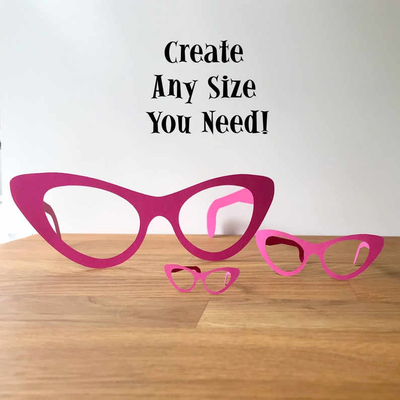 Cat Eye Glasses SVG Design, Cat Eye Sunglass SVG, Oversize Glasses SVG