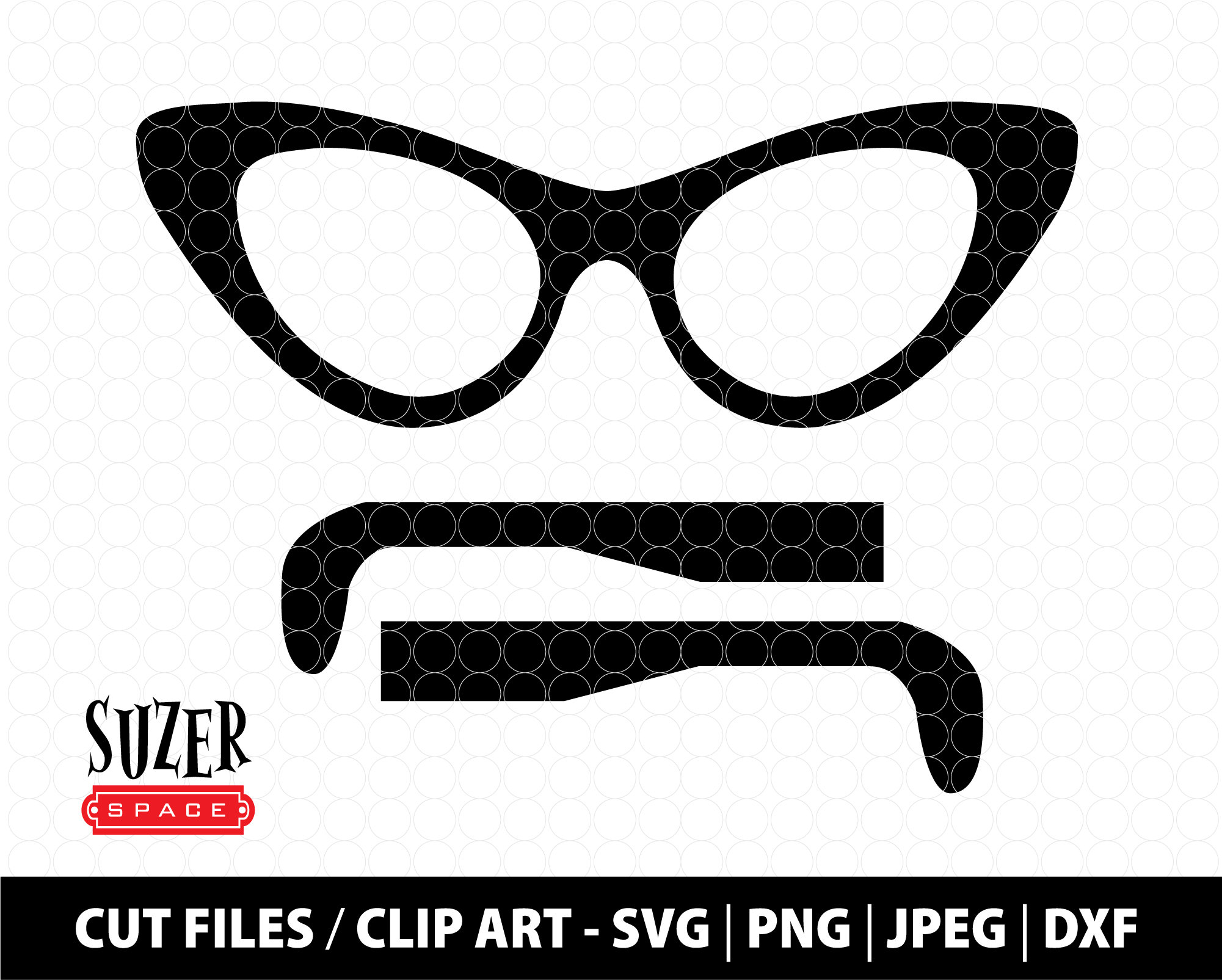Cat Eye Glasses SVG Design, Cat Eye Sunglass SVG, Oversize Glasses SVG