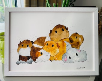 Guinea Pig Wall Art Etsy