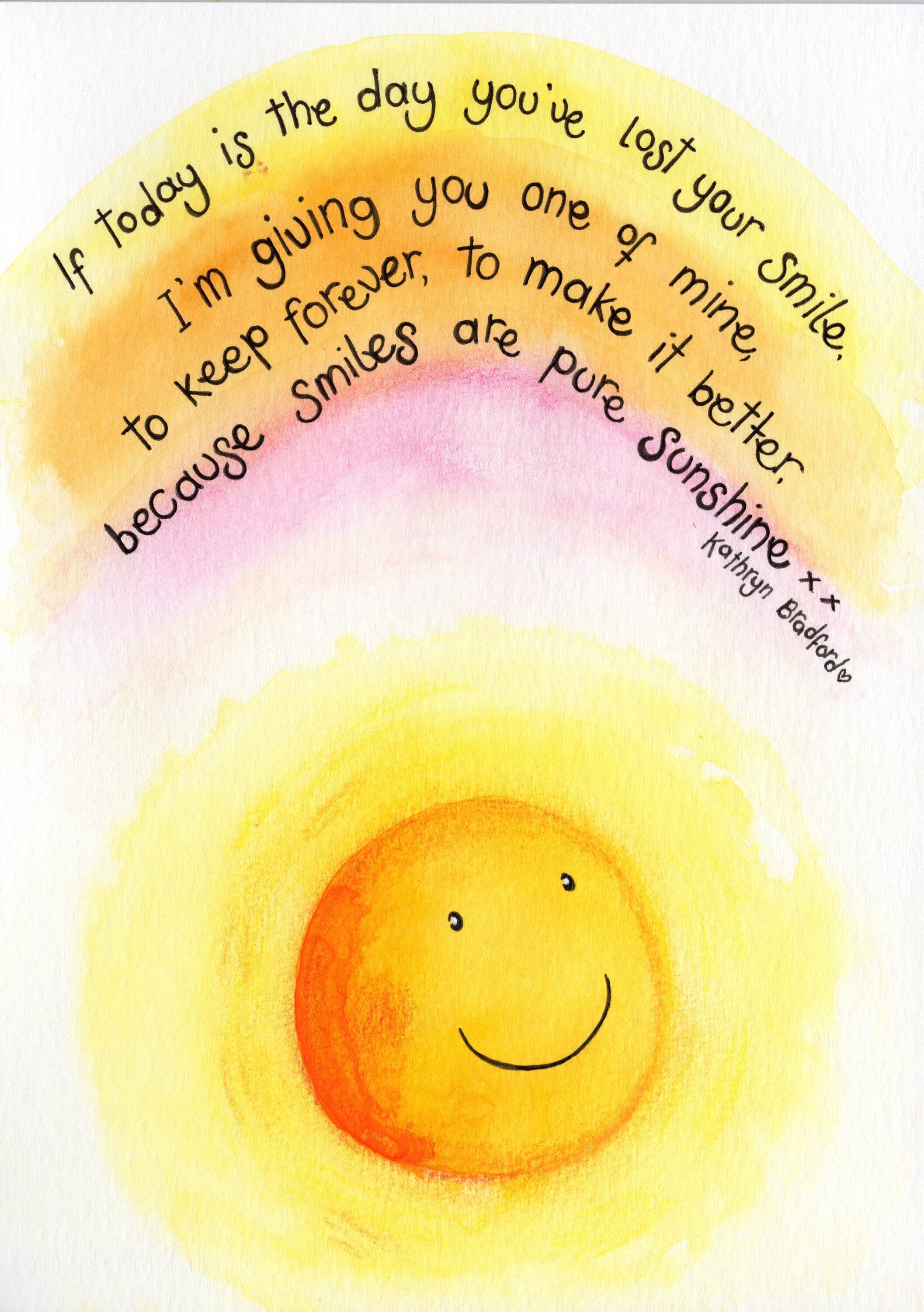 If Youve Lost Your Smile A5 Art Print Sunshine Rainbow - Etsy UK