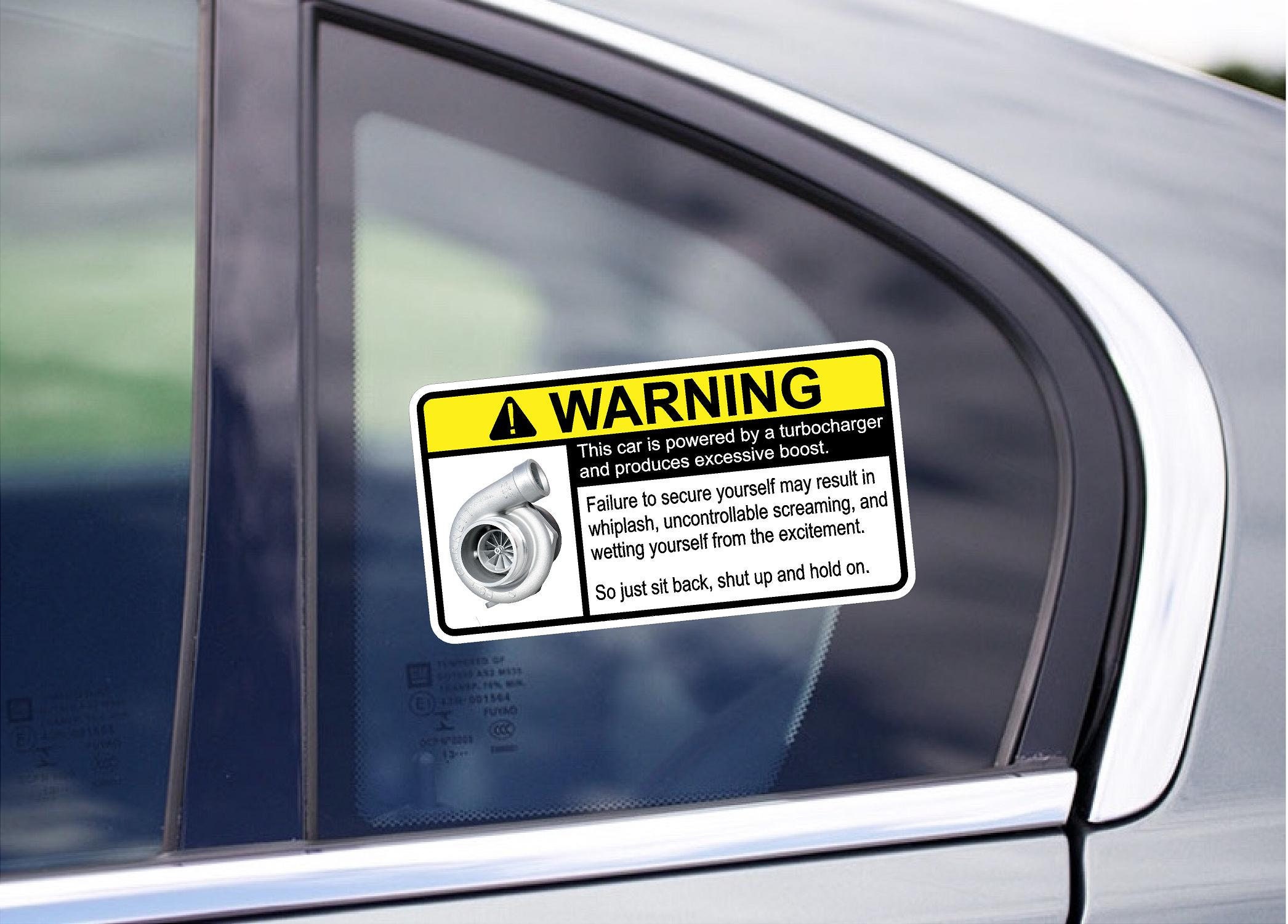 Turbo Warning Sign - C&A Cars Sticker for Sale by Color&Art Lab
