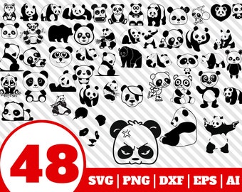 panda vector etsy