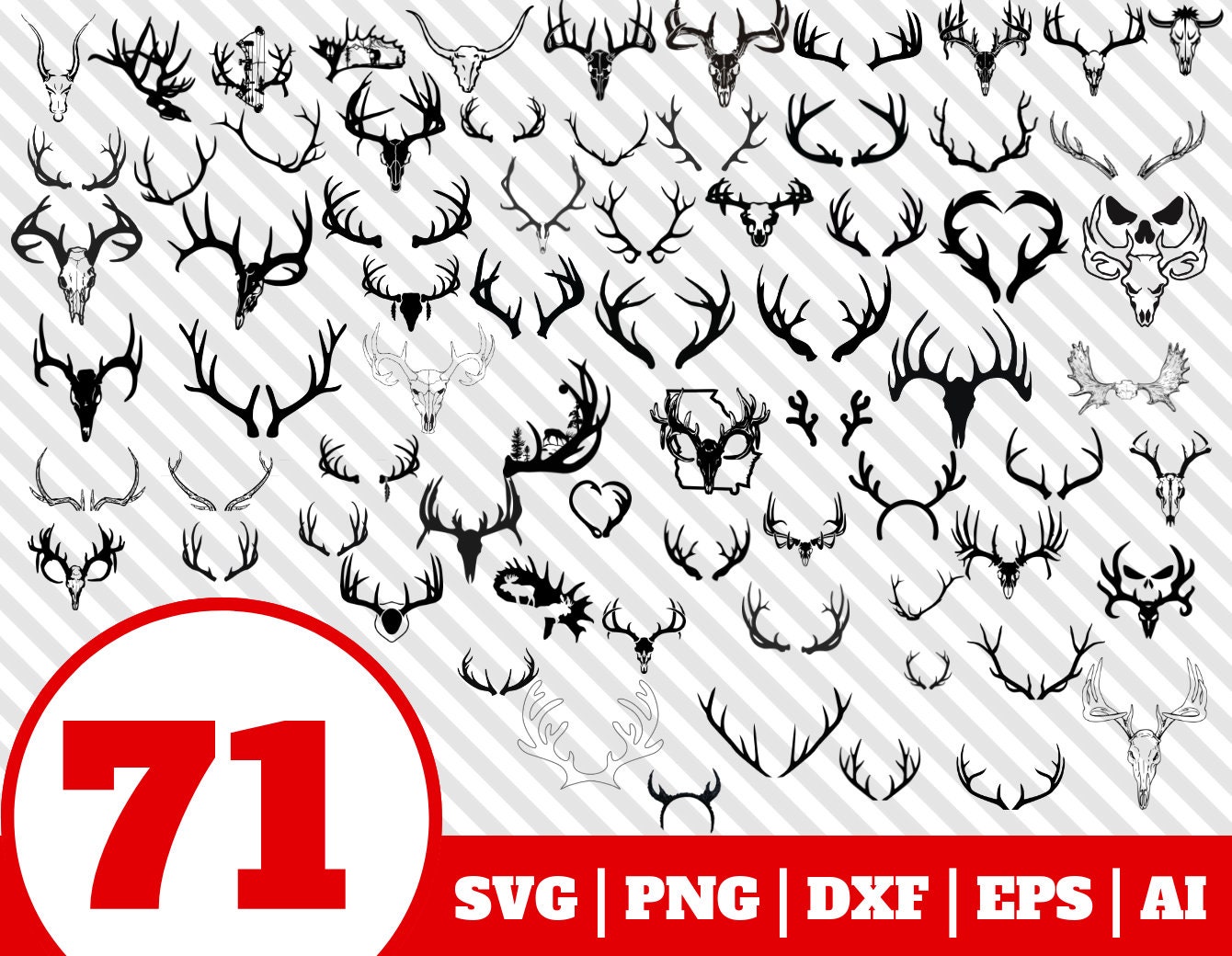 Download 71 ANTLER SVG BUNDLE deer antler clipart horns vector | Etsy