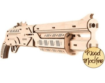 Houten speelgoed Lasercut Shotgun (Cdr - Dxf - Dwg - Svg -Pdf -RDWORKS)