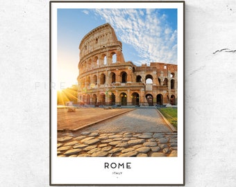 Rome Poster / Print / Italy Travel Print / Travel Poster / Fashion Print / Minimal Decor / Rome Photograph / Colosseum Print /Rome Skyline