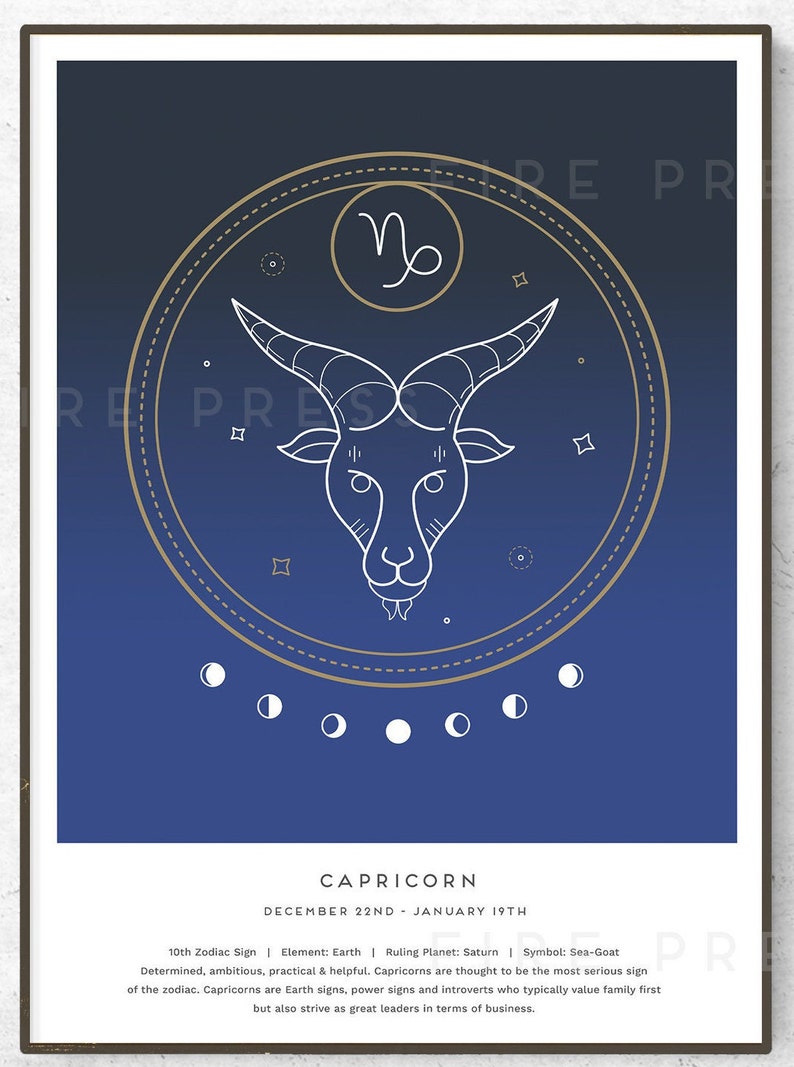 Capricorn Star Sign Poster / Print / Astrology Poster / | Etsy