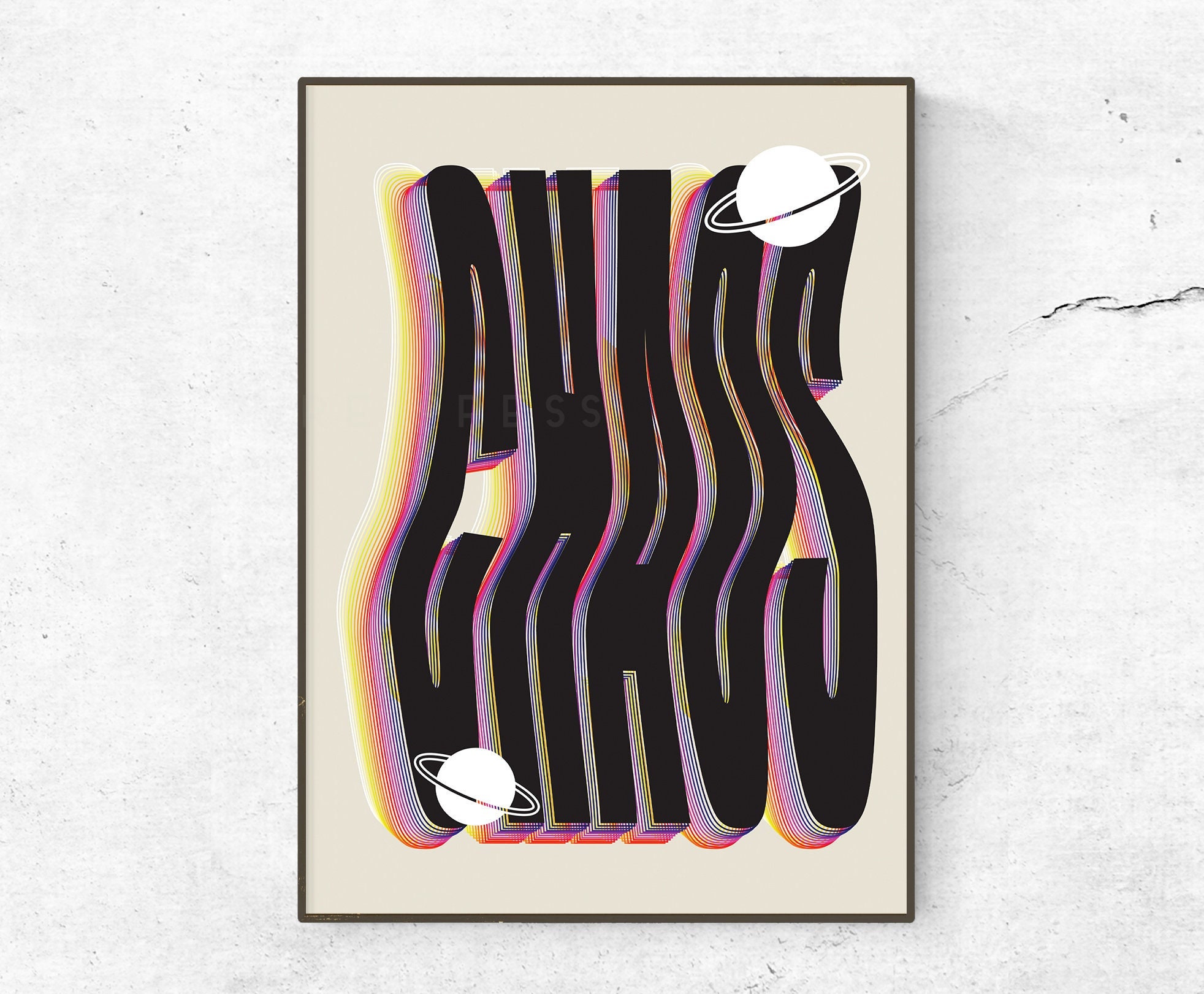 Chaos Colourful Print / Quirky Poster / Retro Wall Art / Etsy UK