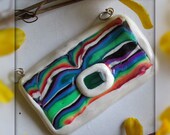 Emerald Polymer Clay Pendant - Rainbow Pride
