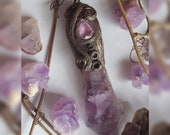 Amethyst Root Polymer Clay Pendant
