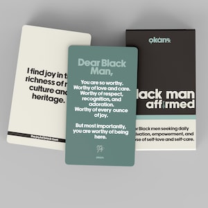 Black Man Affirmed - Affirmatiekaarten voor zwarte mannen | Kaarten voor dagelijkse zelfzorg, motivatie en aanmoediging