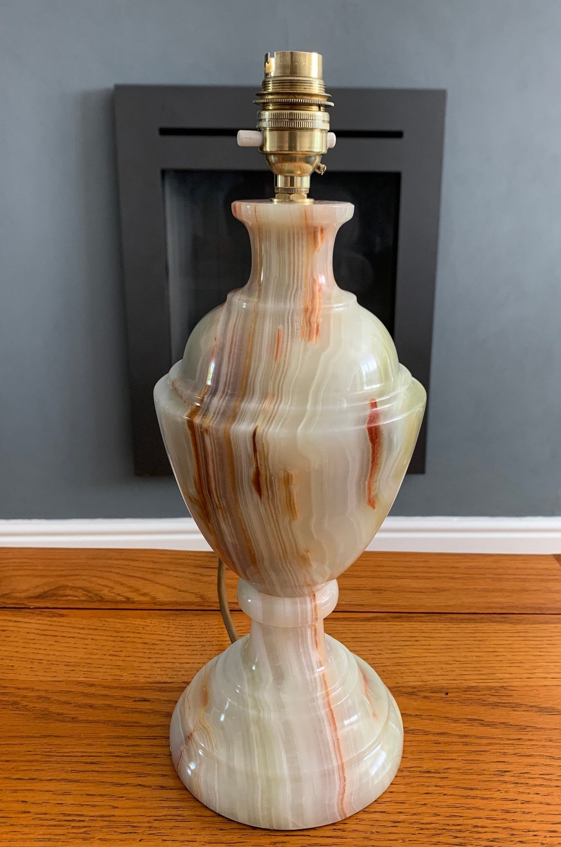 Vintage heavy onyx table lamp Etsy