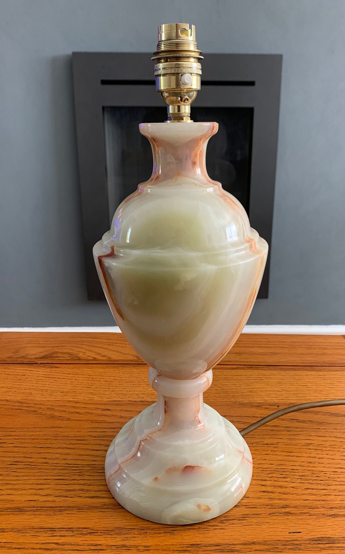Vintage heavy onyx table lamp Etsy