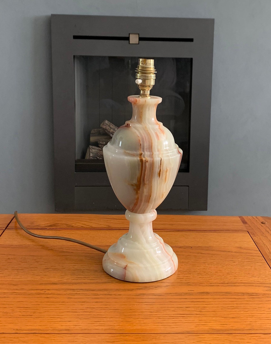 Vintage heavy onyx table lamp Etsy