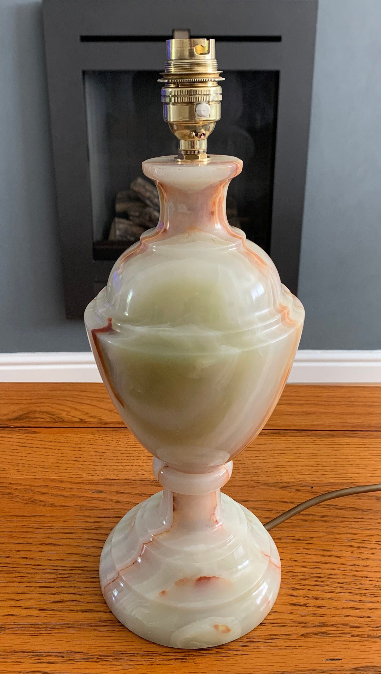 Vintage heavy onyx table lamp Etsy