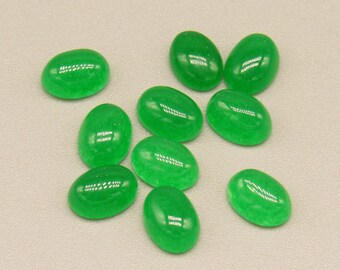 Caujón de ónix verde natural, 6 x 8 mm ovalado