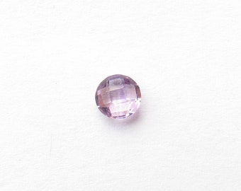 Amatista natural, corte redondo de tablero de ajedrez de 5 mm