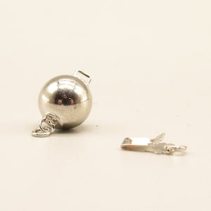 10 mm smooth ball closure in rhodium-plated brass