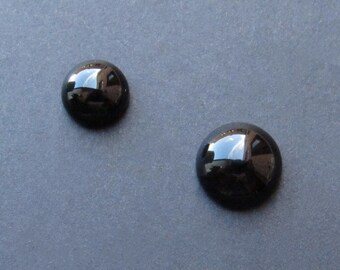 Cabujón redondo de ágata negra, 10/8 mm