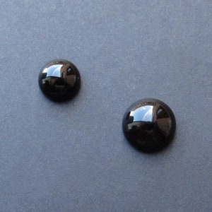 Agata nera cabochon tondo, 10 / 8 mm