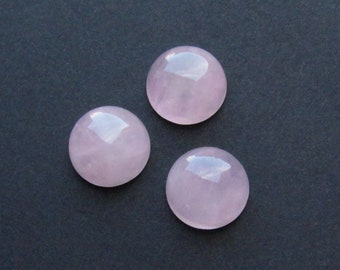 Cabujón de cuarzo rosa natural, redondo, 8/10/12/18 mm