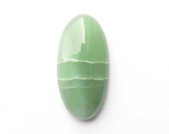 Cabujón de aventurina verde estriado, ovalado, 30 x 15 mm