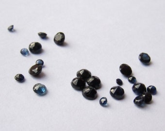 Zafiros azules naturales, corte redondo de 1,5 a 3 mm