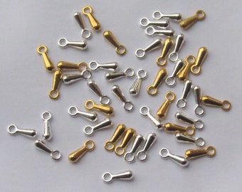 Extremos de cadena de acero chapados en oro o plata.