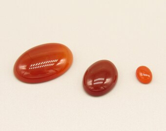 Cabujón de cornalina natural, ovalado, 6 x 8 / 12 x 18 / 18 x 25 mm