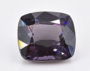 Espinela púrpura de 8,5 x 7,7 mm, certificada por ALGT, 2,93 ct