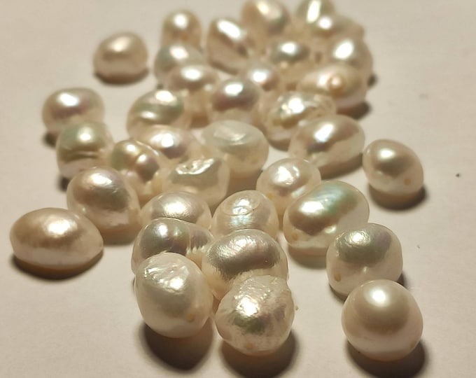 Perle Di Perle D'acqua Dolce Barocche Viola Scuro Rosa 7-8x8-9 Mm - Foto 6