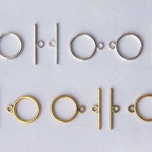 5pcs Plated Brass Tee Lock. gold, silver, antiqued bronze