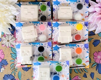 Upominek na imprezę dla dzieci inspirowany Minecraftem – Pomaluj swój zestaw imprezowy Minecraft – Prezenty – Do pomalowania. Zestaw imprezowy, upominek na imprezę