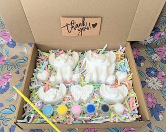 スティッチとエンジェルをモチーフにした子供用ペイントセットクラフトキット - 自分だけのスティッチとエンジェルセットをペイント - ギフト - ペイント可能。パリ石膏 - アクティビティセット