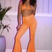 Neon Mango Sequin Flare co-ord 