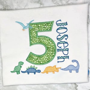 Boys Birthday Shirt with Dinosaurs monogrammed, Personalized Birthday Shirt, Baby Birthday Shirt, Toddlers Birthday Shirt,
