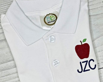 Boys Back to School Polo Shirt Monogrammed -Monogrammed School Shirt Uniform