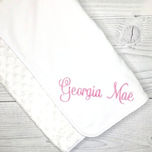 Baby Blanket Embroidered with Initials or Name-Personalized Baby Gift-Baby Boy Blanket-Baby Girl Blanket image 1