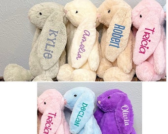 Personalized Stuffed Bunny Rabbits, Bunny with long ears monogrammed, Monogrammed Easter Gift, Monogrammed baby bunny