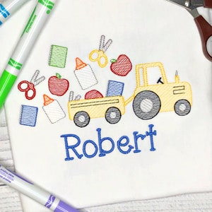 Back to school shirt-Boys Back to School Shirt - First day of school shirt embroidered and personalized