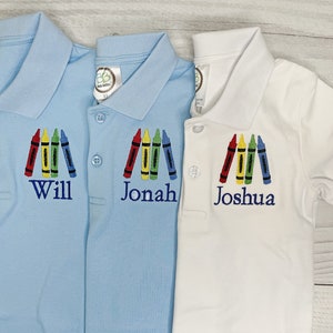 Boys Back to School Polo Shirt Monogrammed /Monogrammed School Shirt Uniform/Back to School Polo Shirt/First Day of School shirt