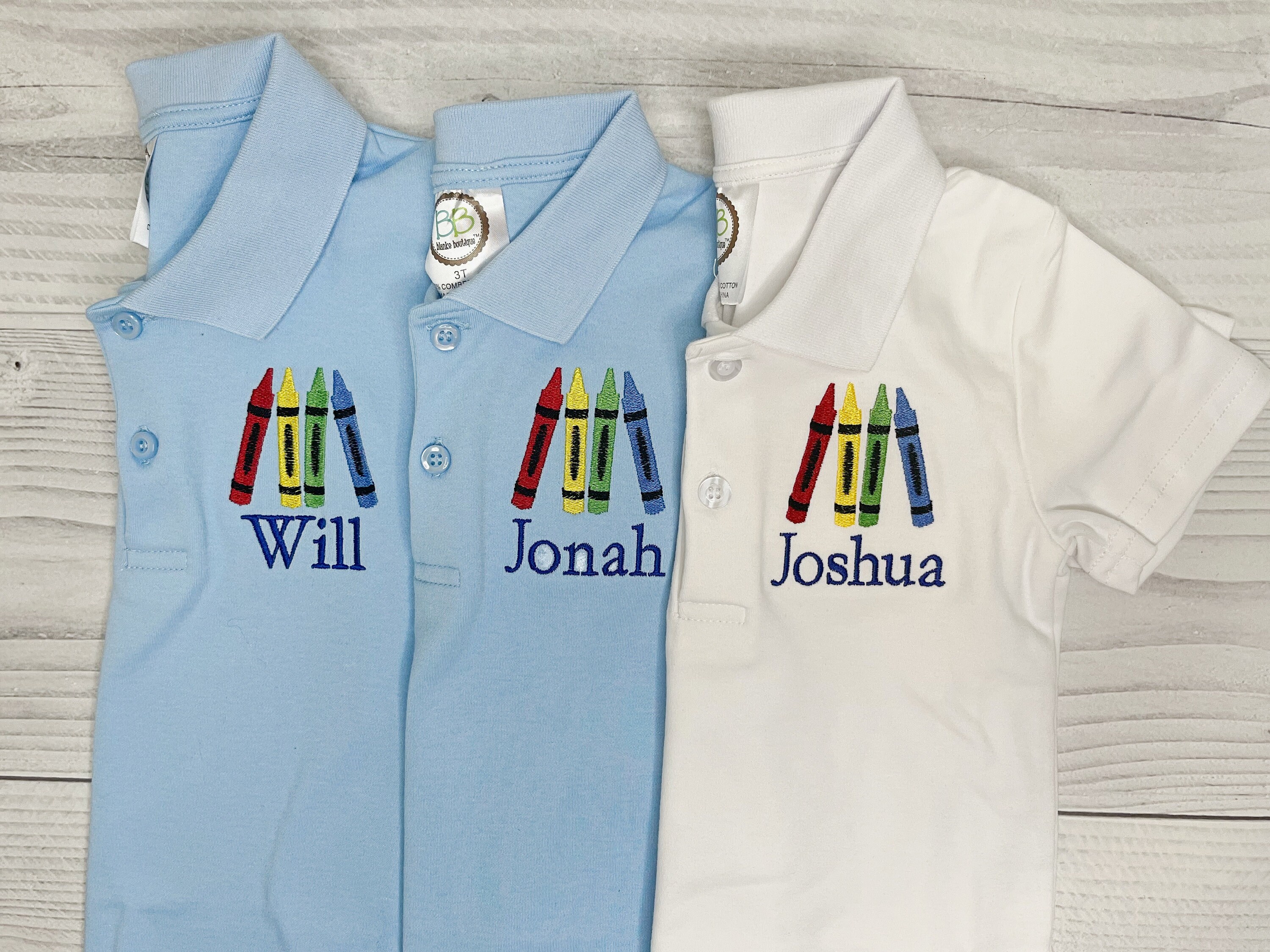White and Navy Blue Monogram Print Polo Shirt