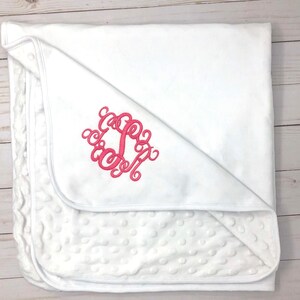 Baby Blanket Embroidered with Initials or Name-Personalized Baby Gift-Baby Boy Blanket-Baby Girl Blanket image 6